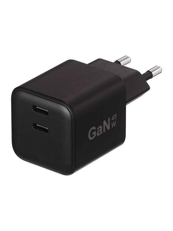 X2O 45W Dual Home Charger USB-C/C GaN - Black
