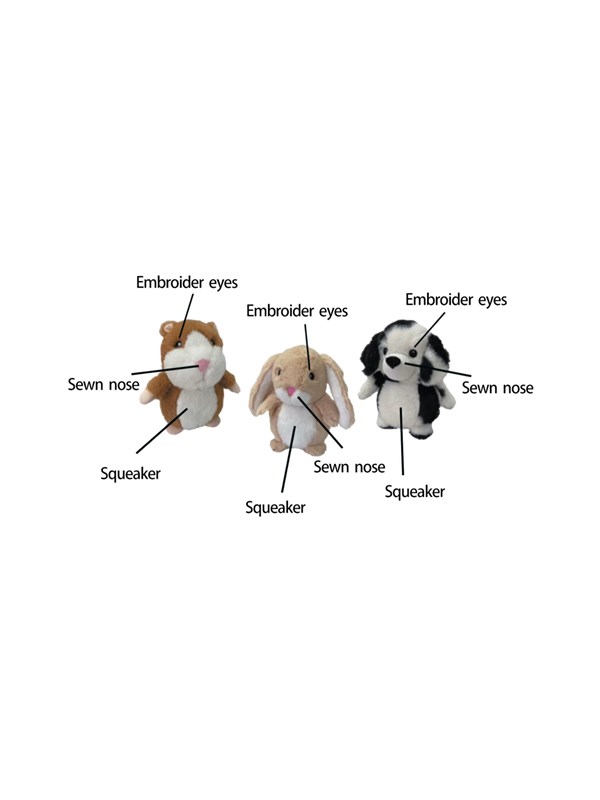 Party Pets Mix Fretten, Konijn, Dalmatiër 18 cm