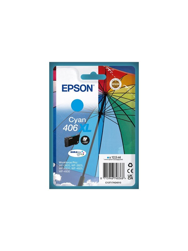 Epson 406XL (T17H2) Inktcartridge Cyaan Hoge capaciteit