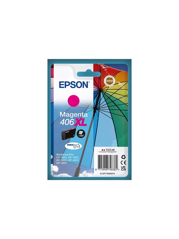 Epson 406XL (T17H3) Inktcartridge Magenta Hoge capaciteit