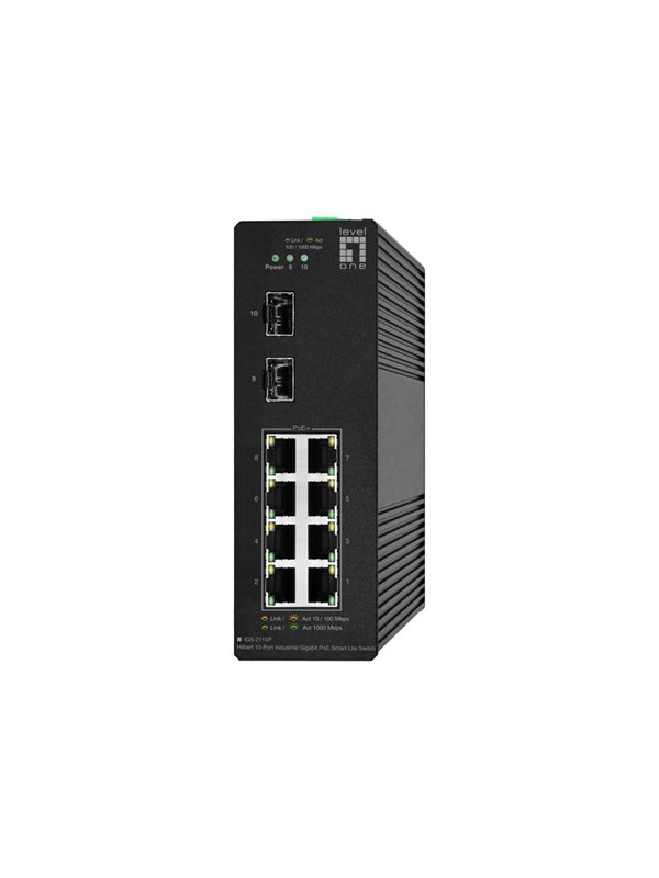 LevelOne Hilbert IGS-2110P - switch - industrial lite 802.3af/at -40 to 75°C - 10 ports - smart