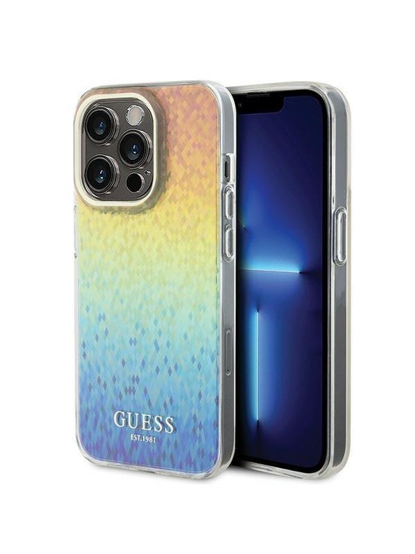 GUESS IML Faceted Mirror Disco Iridescent case for iPhone 14 Pro - multicolored