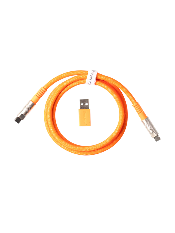Keychron Geek USB 8K-kabel met dubbele mantel (Orange) - Toetsenbordkabel - Oranje