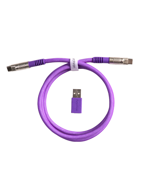 Keychron Geek USB 8K-kabel met dubbele mantel (Purple) - Toetsenbordkabel - Paars