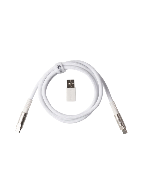 Keychron Geek USB 8K-kabel met dubbele mantel (White) - Toetsenbordkabel - Wit