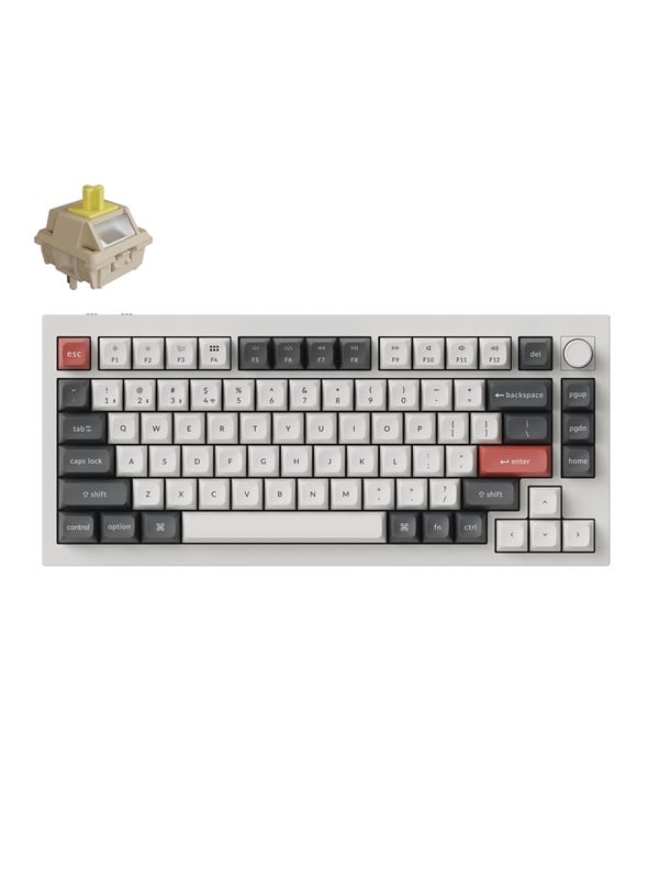 Keychron Q1 Ultra 75% 8K Wireless Tri-Mode - Gaming toetsenbord - Engels (US international) - Wit
