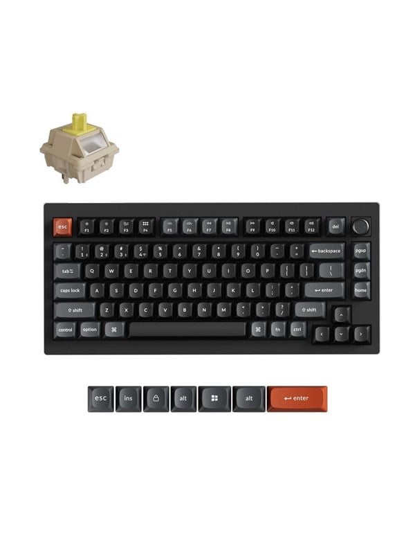 Keychron V1 Ultra 8K keyboard - Gaming Toetsenbord - Zonder Numpad - ANSI - Zwart