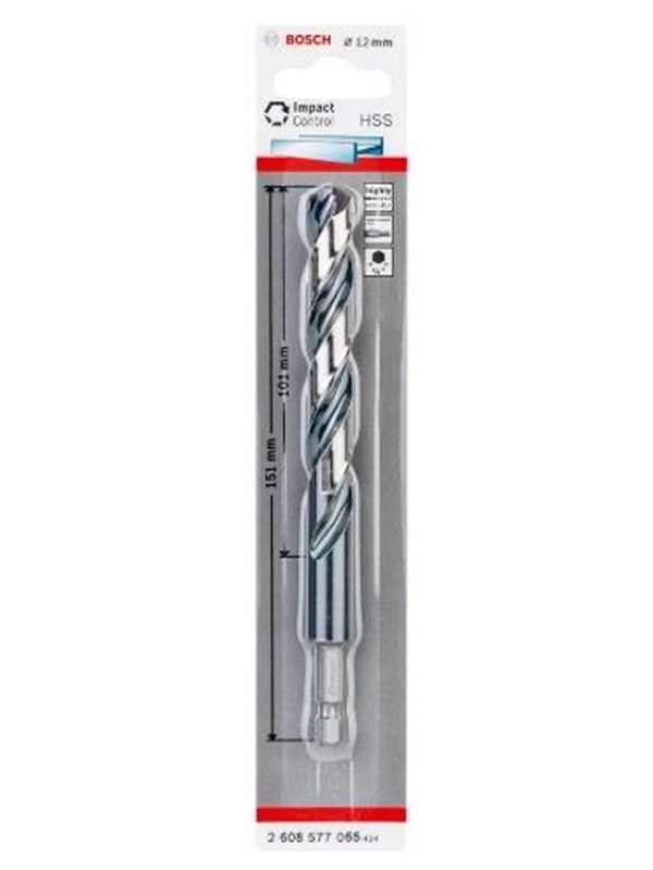 Bosch 1x HSS klopboormachine met zeskantschacht 12 x 101 x 151 mm...
