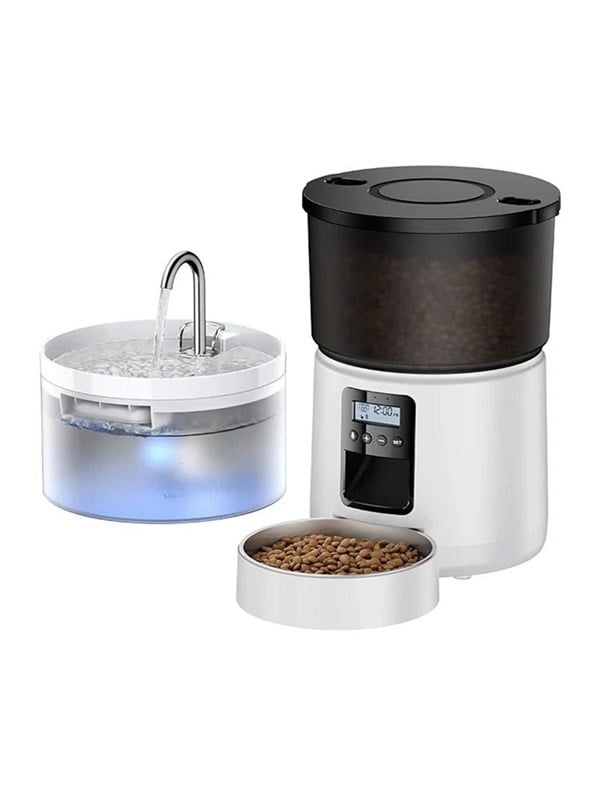 Rojeco Button 3L voederautomaat met 2L waterdispenser