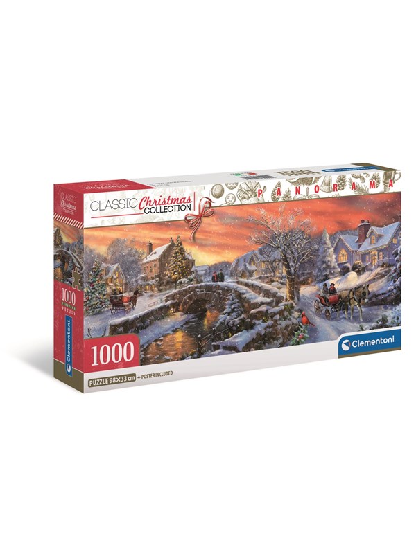 Clementoni HQC Panorama Jigsaw Puzzle: Christmas over the Bridge 1000 pieces 2D Puzzels