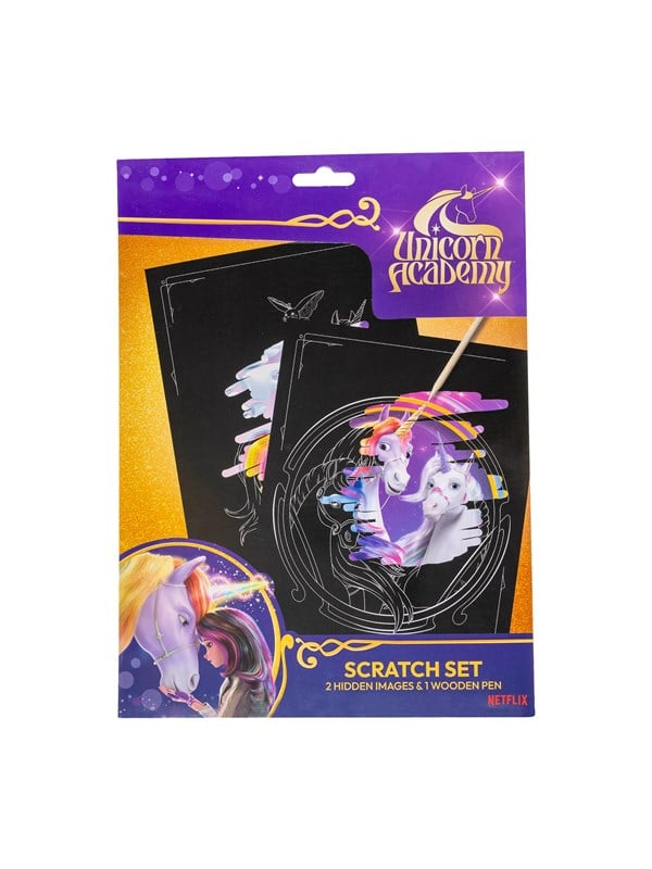 Unicorn Academy Scratch set w/pencil