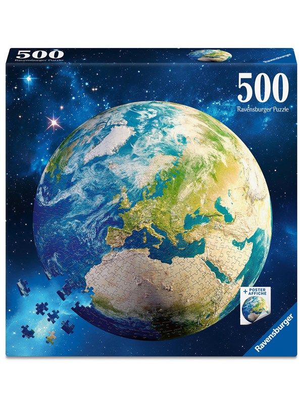 Ravensburger De Aarde Cirkelpuzzel 500 Stukjes | Ronde Wereldpuzzel | Earth Puzzle