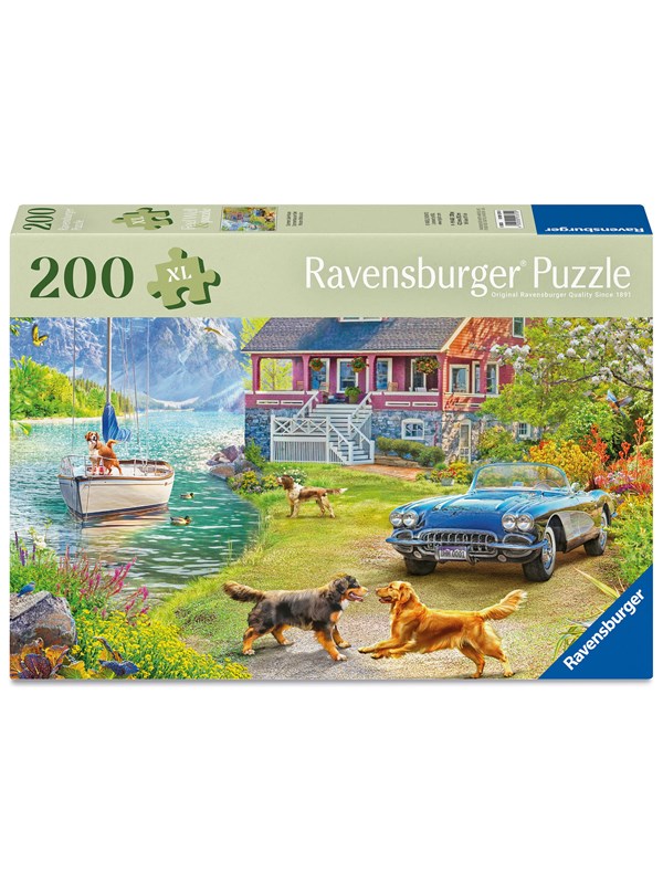 Ravensburger legpuzzel wellness zomerhuis aan het meer 200 stukjes landschap.