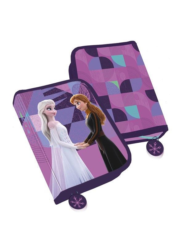 Frozen Filled single decker pencil case 300D rich nylon.20 x 12.8 x 3 cm.
