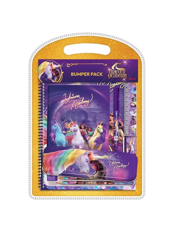 Unicorn Academy Bumper set w/tin case notebook