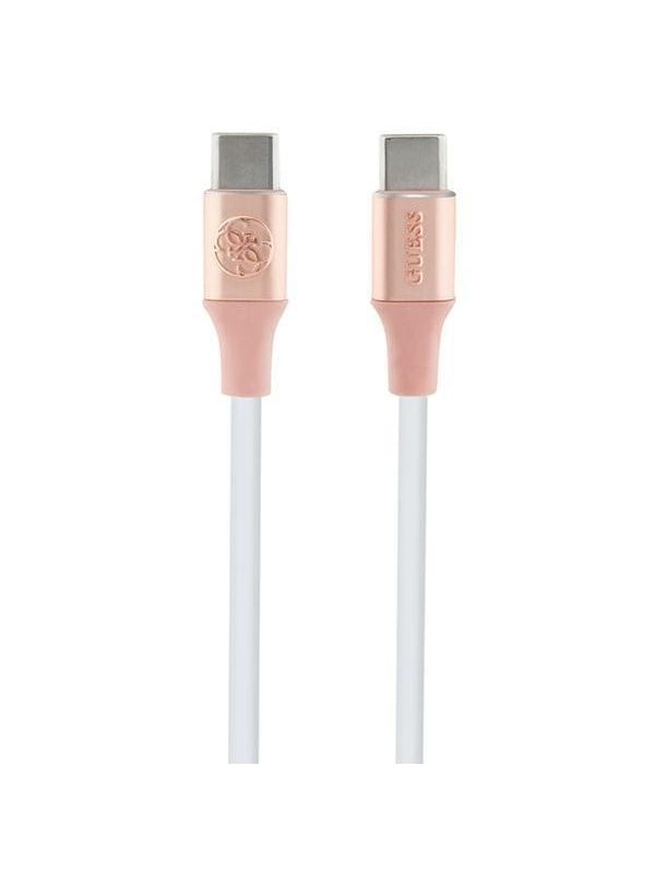 GUESS Ebossed Logo USB-C / USB-C Cable 1.5m Fast Charging - Pink