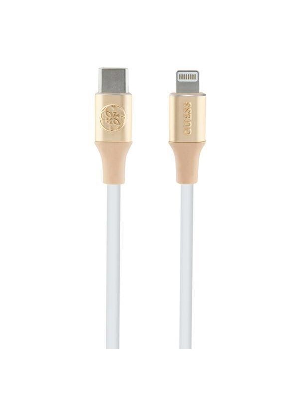 GUESS Ebossed Logo USB-C / Lightning cable 1.5m fast charging - gold