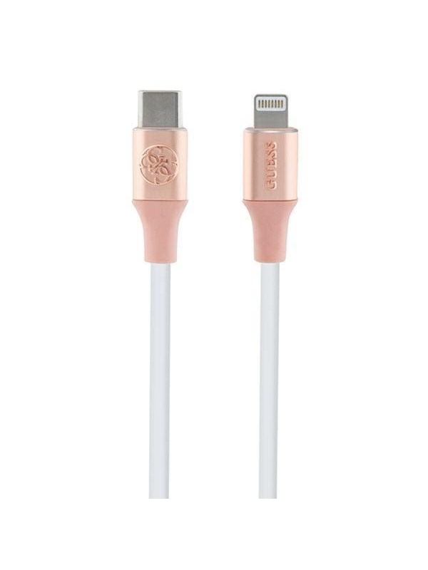 GUESS Ebossed Logo USB-C / Lightning Cable 1.5m Fast Charging - Pink