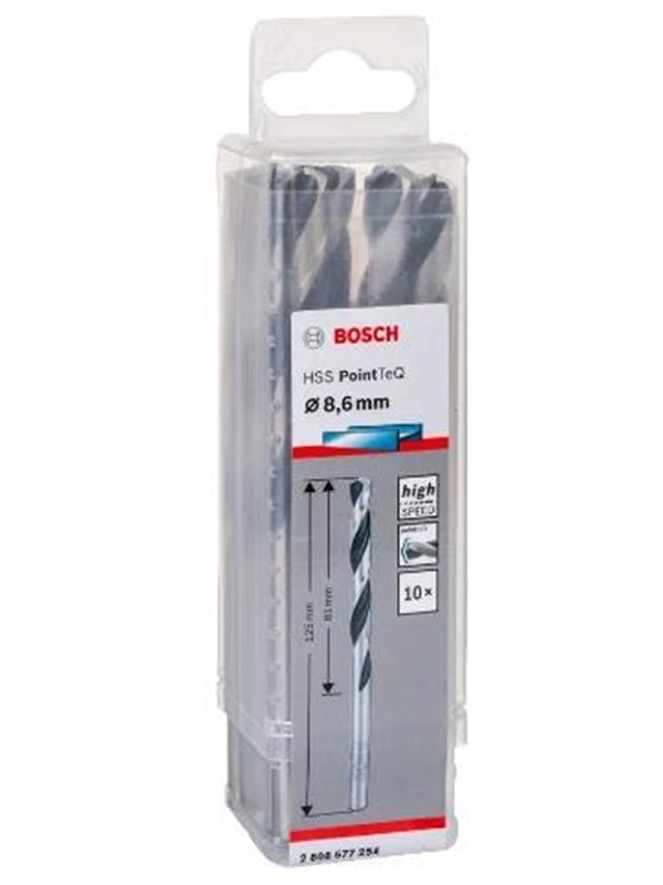 Bosch Accessories 2608577254 2608577254 HSS Metaal-spiraalboor 8.6 mm Gezamenlijke lengte 125 mm DIN 338 Cilinderschacht 10 stuk(s)