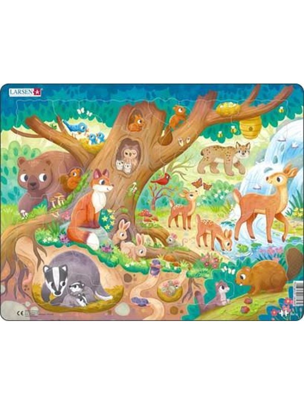 Larsen Puzzles "Cute Forest Animals" Jigsaw Puzzle - 29 pieces Maxi (36.5 x 28.5 cm) 2D Puzzels