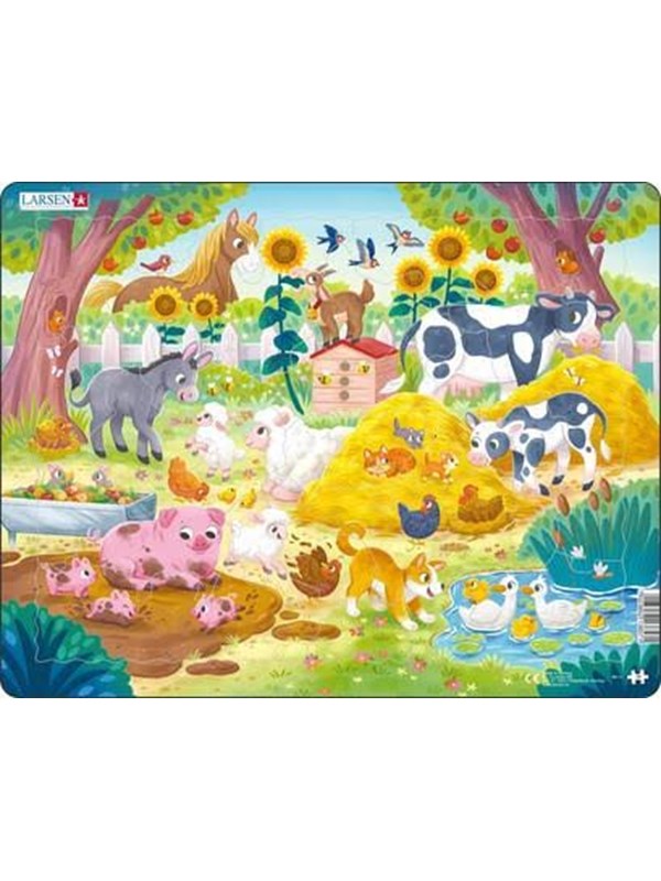 Larsen Puzzles Puzzle: Cute Farm Animals - 19 pieces Maxi (36.5 x 28.5 cm) 2D Puzzels