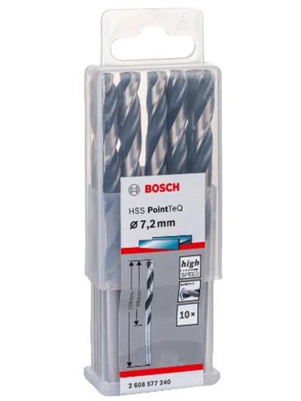 Bosch Accessories 2608577240 2608577240 HSS Metaal-spiraalboor 7.2 mm Gezamenlijke lengte 109 mm Gebruineerd DIN 338 Cilinderschacht 10 stuk(s)