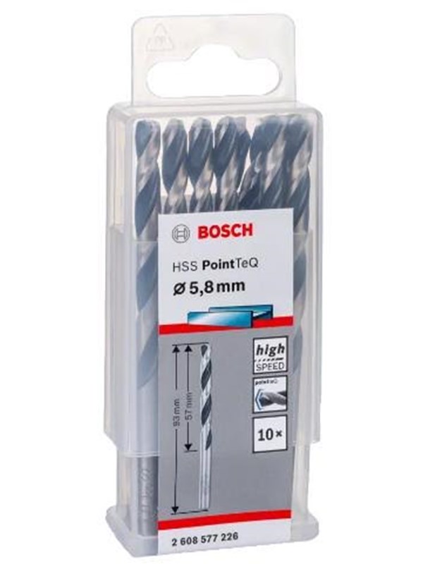 Bosch Accessories 2608577226 2608577226 HSS Metaal-spiraalboor 5.8 mm Gezamenlijke lengte 93 mm Gelegeerd DIN 338 Cilinderschacht 10 stuk(s)