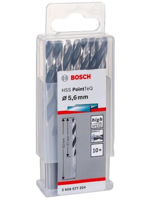 Bosch Accessories 2608577224 2608577224 HSS Metaal-spiraalboor 5.6 mm Gezamenlijke lengte 93 mm Gelegeerd DIN 338 Cilinderschacht 10 stuk(s)