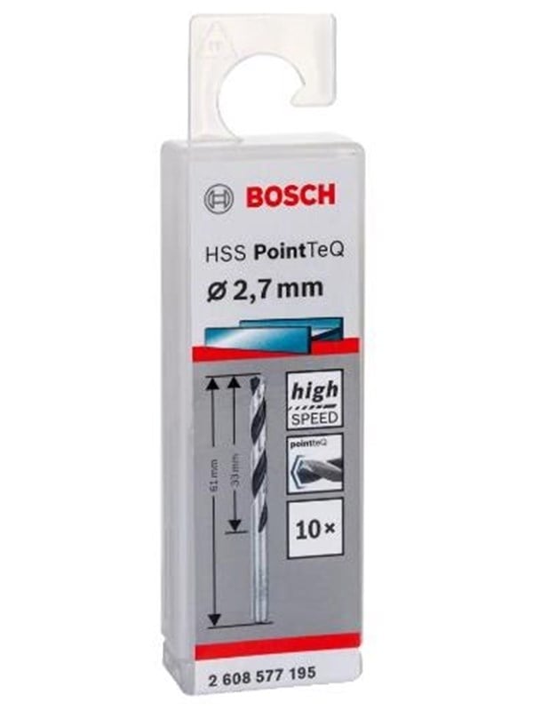 Bosch Accessories 2608577195 2608577195 HSS Metaal-spiraalboor 2.7 mm Gezamenlijke lengte 61 mm DIN 338 Cilinderschacht 10 stuk(s)