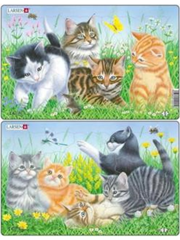 Larsen Puzzles Cute Kittens Puzzle 2 assorted designs - 10 pieces Midi (28.5 cm x 18.3 cm) 2D Puzzels