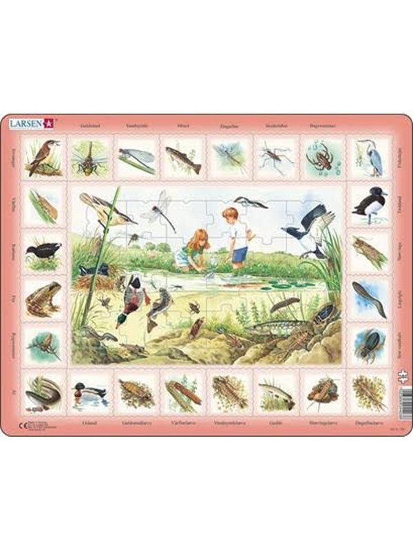 Larsen Puzzles Nature Puzzle: Pond - 48 pieces Maxi (36.5 x 28.5 cm) 2D Puzzels