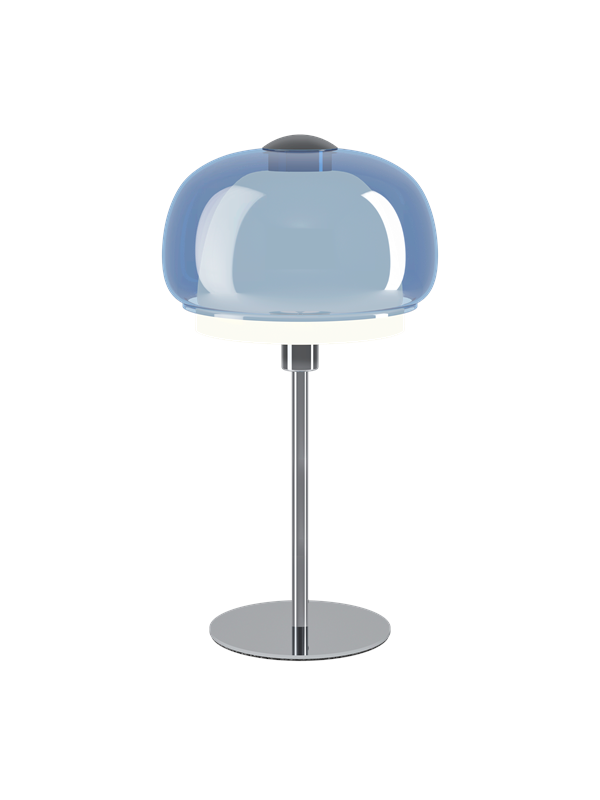 EGLO BELOMONTEJO TAFELLAMP H415 E27 M/SCHAKELAAR CHROOM/WIT/BLAUW