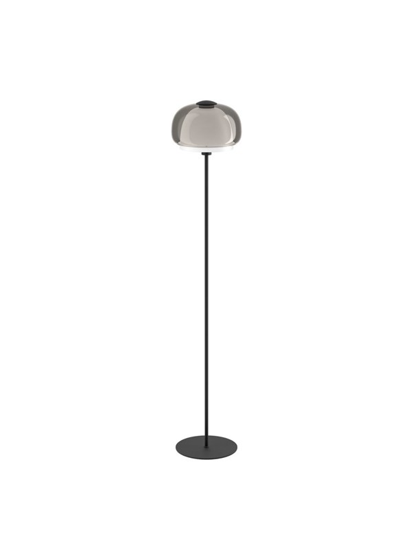 EGLO Vloerlamp Belomontejo, zwart-transparant, glas, staal, E27
