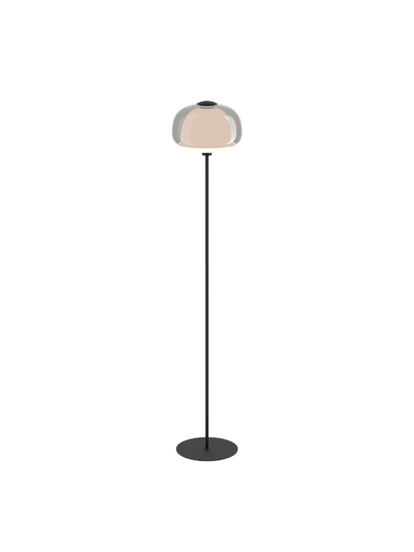 EGLO Vloerlamp Belomontejo, zwart-transparant, glas, staal, E27