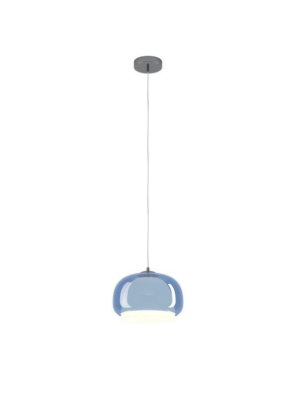 EGLO Hanglamp Belomontejo, Ø 30 cm, blauw-transparant, glas