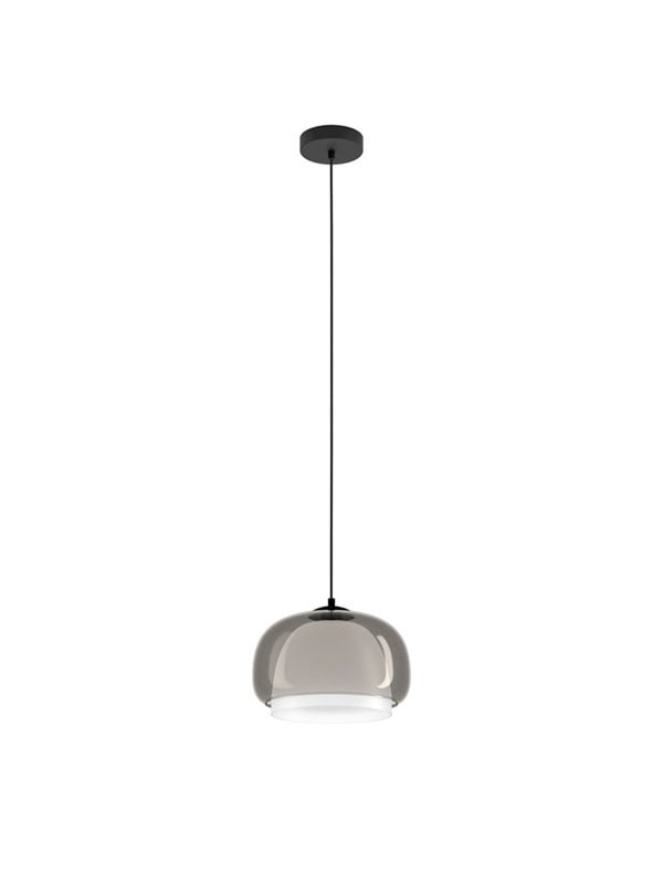 EGLO Hanglamp Belomontejo, Ø 30 cm, zwart-transparant, glas