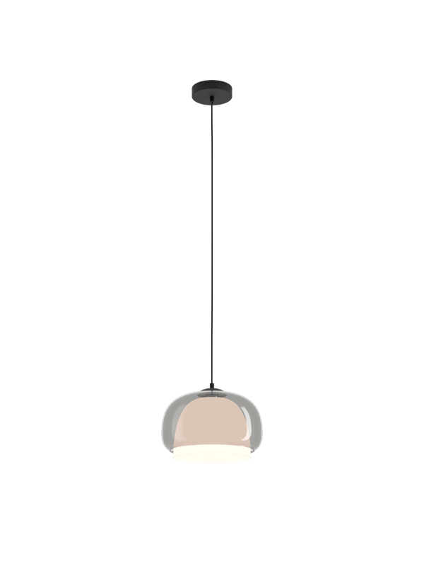 EGLO Hanglamp Belomontejo, Ø 30 cm, zwart-transparant, glas