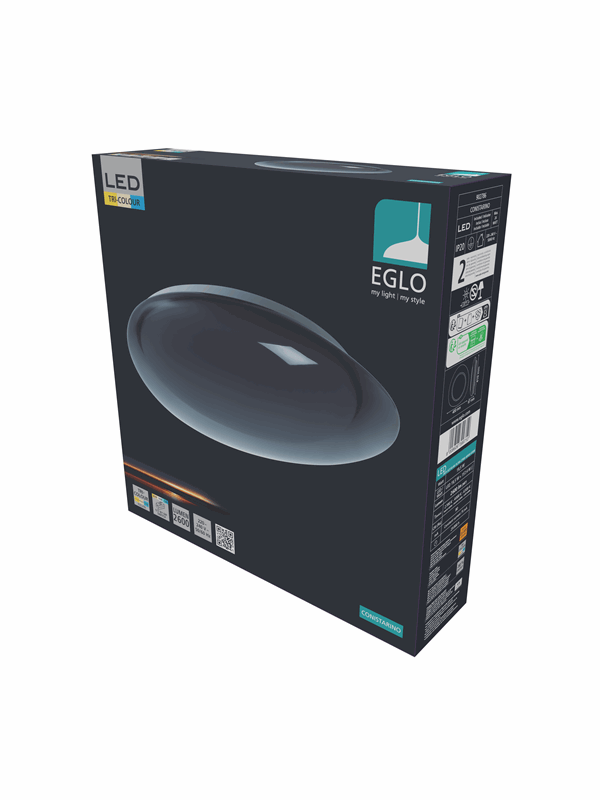 EGLO LED plafondlamp CONISTARINO, rookgrijs, Ø 40 cm, CCT