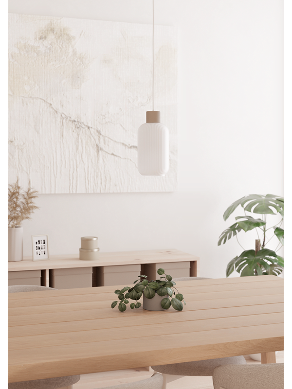 EGLO Hanglamp Dasmina, Ø 13 cm, wit/zandkleurig, glas, E27