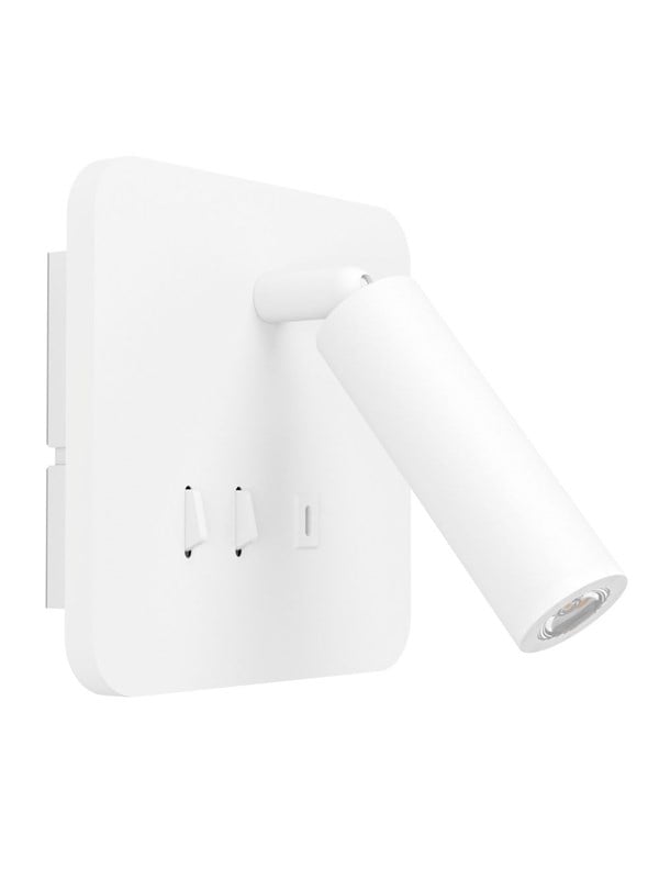 EGLO FANZAROTTA SPOT VIERKANT H145 M/SCHAKELAAR+ USB-C WIT