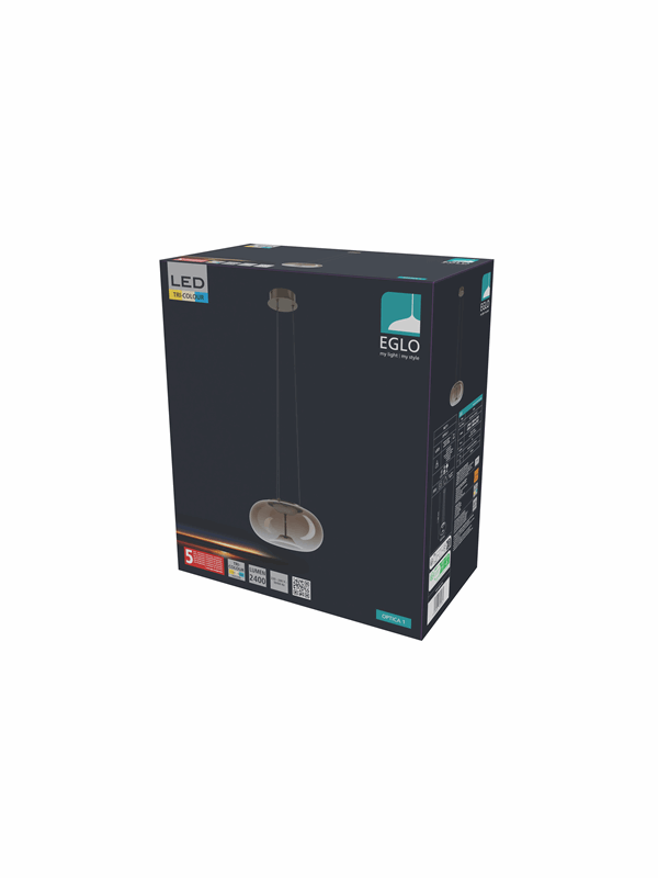 EGLO OPTICA 1 HANG LAMP Ø:375 CCT BRONS/BRUIN-TRANSP.