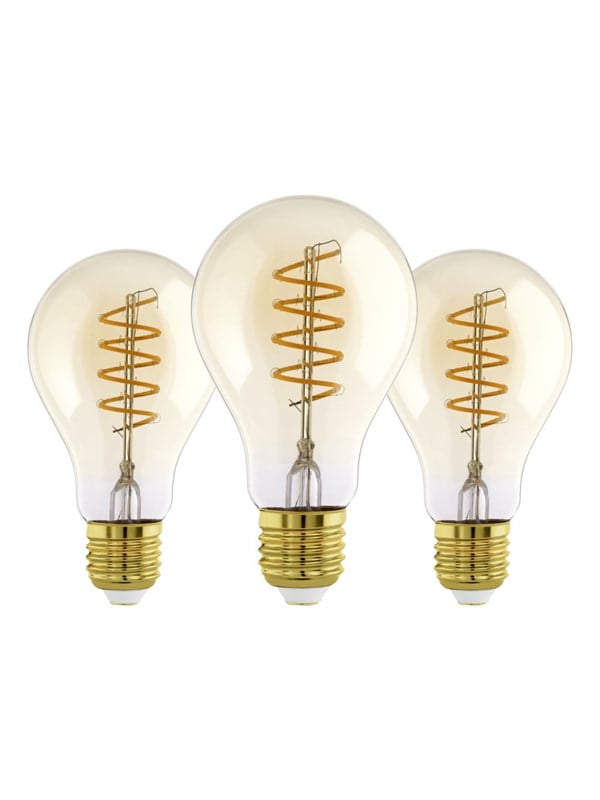 Eglo Ledfilamentlamp A60 - 6cm - Warm Wit - E27 - 7w - 3 Stuks
