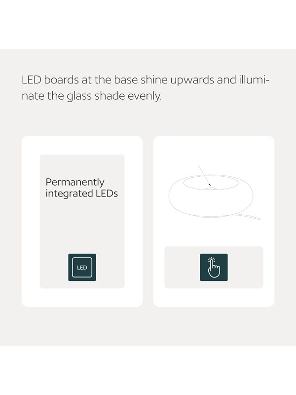 EGLO LED tafellamp Basile, oranje, glas, 2.700 K