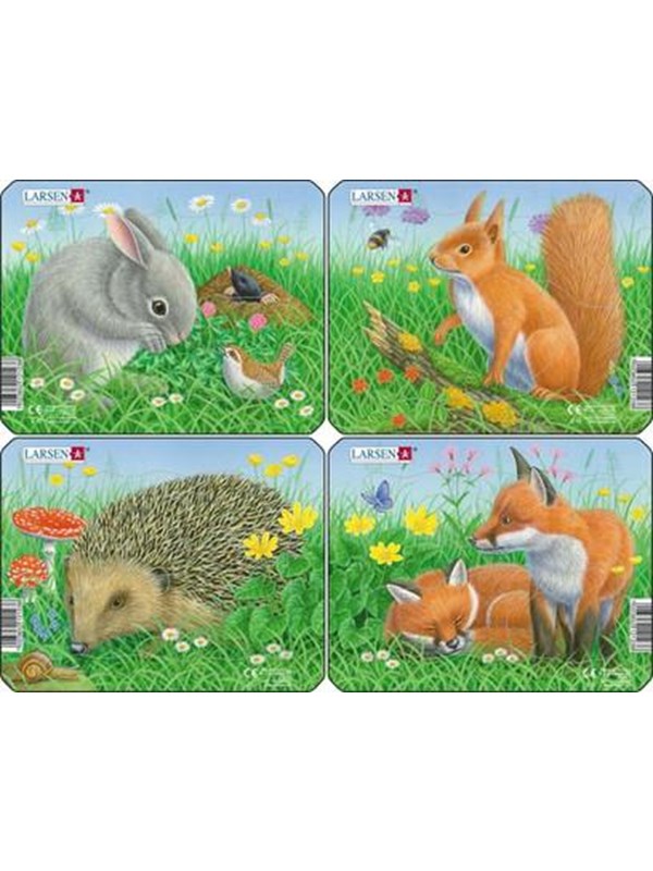 Larsen Puzzles Puzzel Konijn, eekhoorn, egel en vos - 4-asst - 2D Puzzels