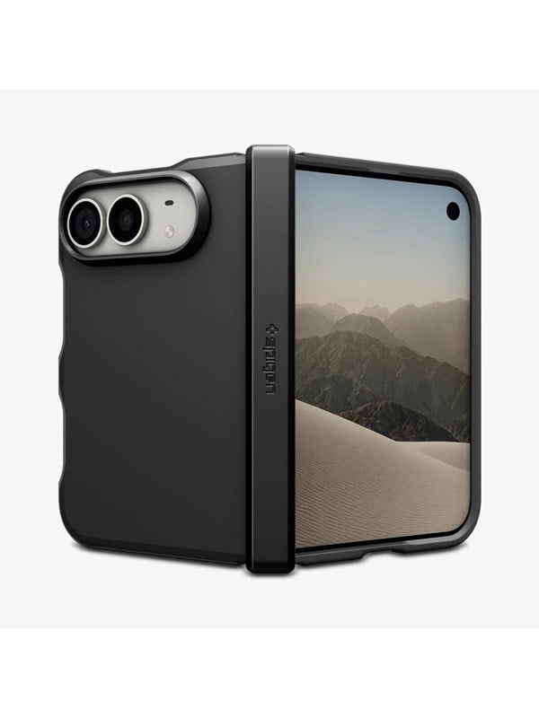 Spigen Hoesje Geschikt voor Apple iPhone Duo - Tough Armor Pro MagFit - Back Cover Compatibel met MagSafe / Qi2 - Kickstand Standaard - Case Zwart