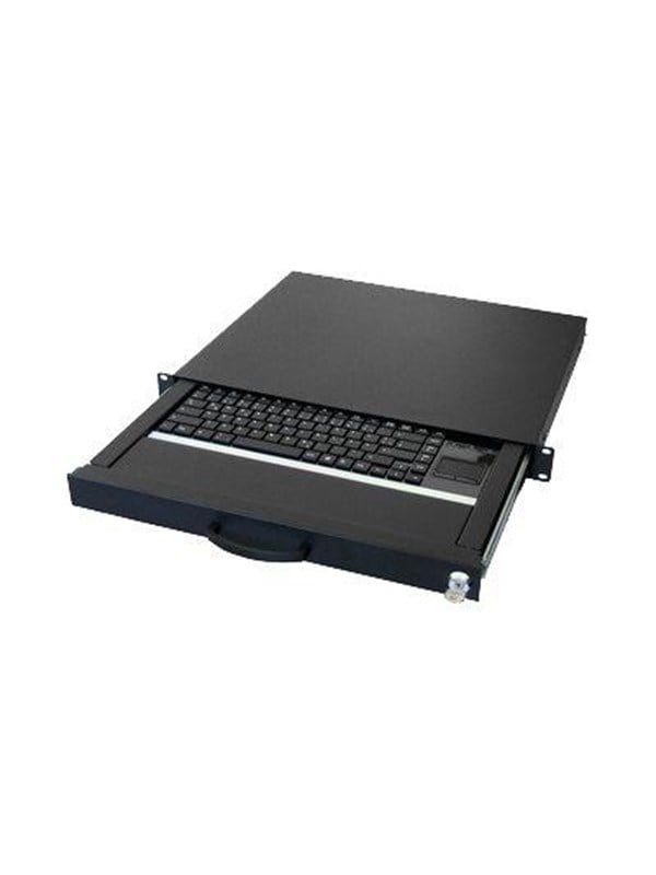 Aixcase AIX-19K1UKUSTP-B - keyboard - 19 drawer 1U - with mouse buttons touchpad - QWERTY - US - black RAL 9005 Input Device - Toetsenbord - Engels (US international) - Zwart