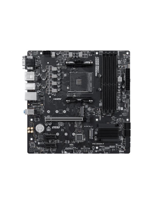 MSI PRO B550M-P - motherboard - micro ATX - Socket AM4 - AMD B550 Moederbord - AMD B550 - AMD AM4 - DDR4 RAM - Micro-ATX