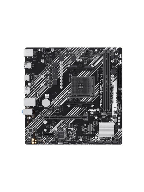 Asus PRIME A520M-K ARGB Moederbord - AMD A520 - AMD AM4 - DDR4 RAM - Micro-ATX