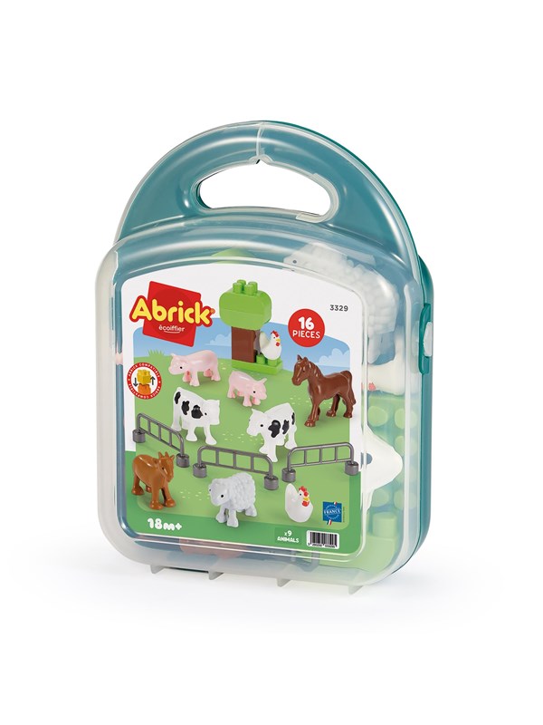 Abrick boerderij speelset koffer - bouwset met dieren en accessoires.