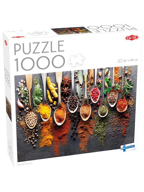 Tactic Spice Up Your Life – Puzzel – 1000 stukjes – Kruiden En Specerijen – Kleurrijke Foodfotografie – Hoogwaardige Scandinavische Kwaliteit